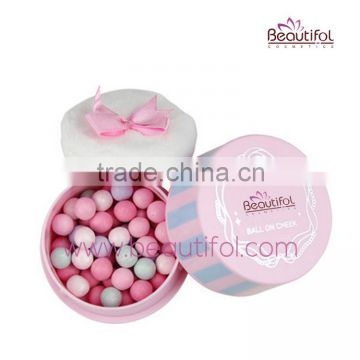 Wholesale colorful makeup blusher balls, cosmetics blush, paper box blushes