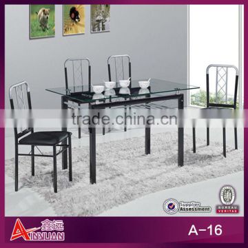 A-16 popular 4 seaters modern dining table glass top