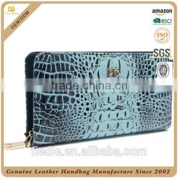 W787-B3119 100% Genuine Leather Croco Pattern Designer Color Calssical design ladies wallet