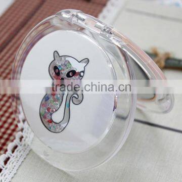 2015 newly round foldable plastic travel mirror,ME108