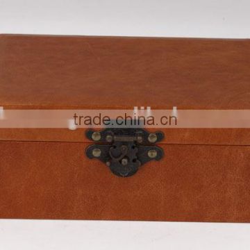 Artifical Brown cowhide Skin Jewelry box