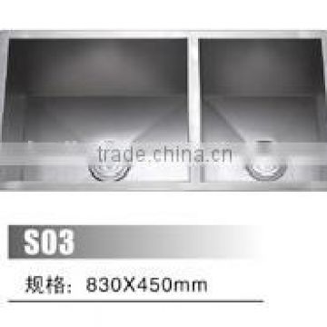 New style double bowl 304 stainless steel 304 handmade kitchen sink
