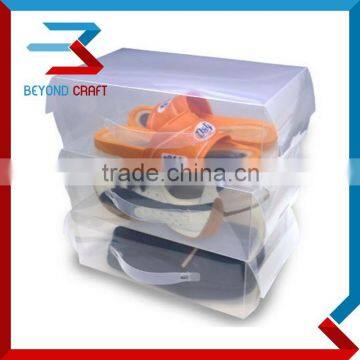 Good price stackable clear plastic shoe box pp shoe box with handle