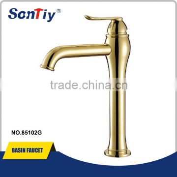 gold bathroom accessories deck mounted basin faucet 85102G