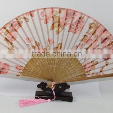 customerized Japanese silk bamboo folding fan with your logo