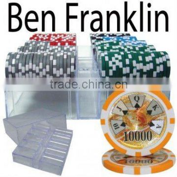200pc Ben Franklin Poker Chip Set with Acrylic Case