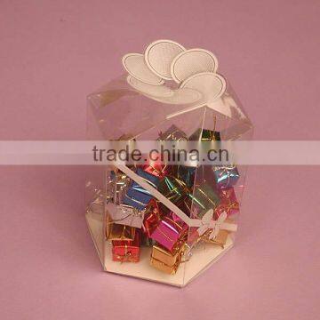 hexagonal box featuring a blossom petal fold in top