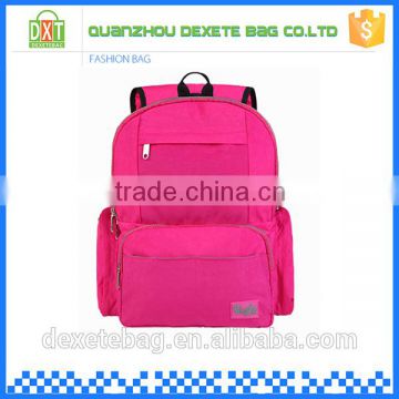 Polyester pink washable backpack reusable mommy bag