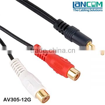 1M Gold plated male to female 3.5mm audio stereo cable