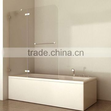 T1233 high quality Folding Bathtub Frameless Tempered Glass shower walk in bath screen