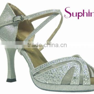 Suphini Silver Glitter party shoes, Dance Shoes with Platform