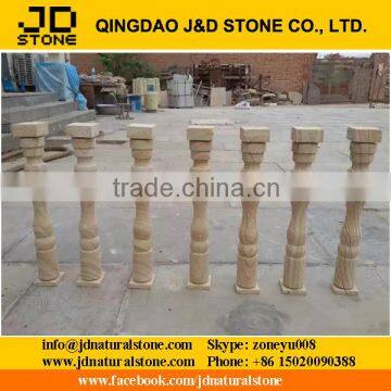 yellow vein sandstone railings, shandong sandstone column, yellow sandstone handrail