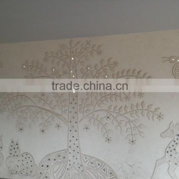 White Stone Wall Decorative Palque