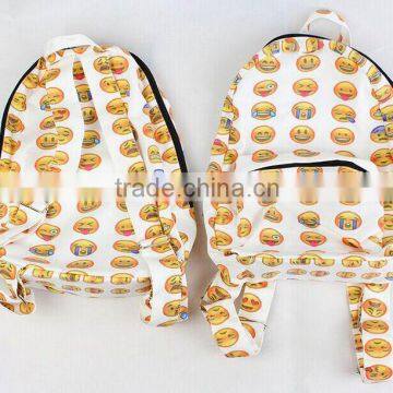 2016 New Cute Canvas Backpacks,Floral Print Canvas Backpack,Emoji backpack