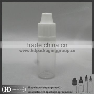 HD 10ml pet dropper bottles with child safety cap and long thin support tip