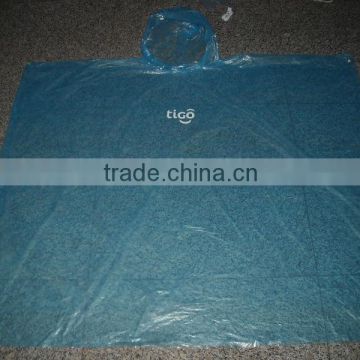 Blue Color LDPE Poncho With Logo