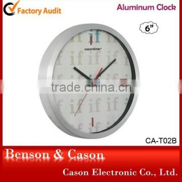Cason 6'' decorative radio controlled aluminum wall clock