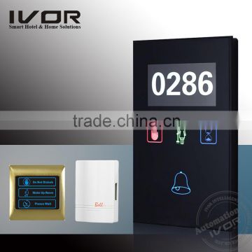hotel socket 16A 1 bit doorbell switch with do not disturb and make up room glass panel for room divider touch screen door bell