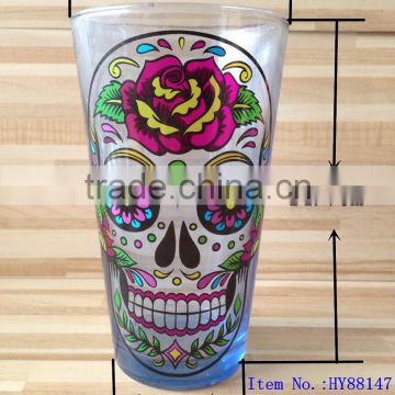 colored pint glass with customized logo and gift box