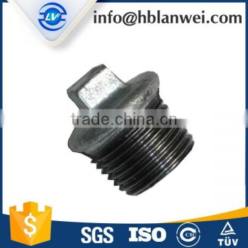 manufacture hot galvanized male threaded plug malleable cast iron pipe fittings