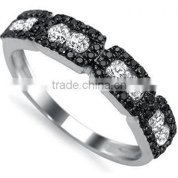 Korean fashion fresh simple jewelry s925 sterling silver black rings for young girls