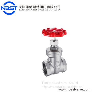 SS304 Standard Stainless Steel Female Threaded 2 inch Gate Valve Low Pressure