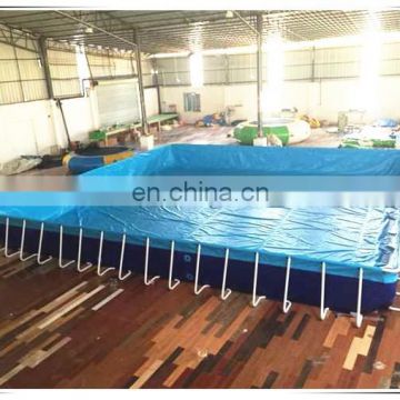 PVC rectangular inflatable metal frame pool, steel swimming pool for water pool slides