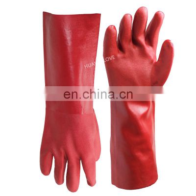 PVC Coated Industrial Chemical Resistant Safety Work Gloves PVC Gloves with Cotton Lining
