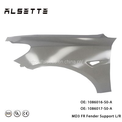 China Manufacturer Alsette Automotive Body Parts Metal Car Front Fenders 1081400-E0-D 1081401-E0-D For Tesla Model 3