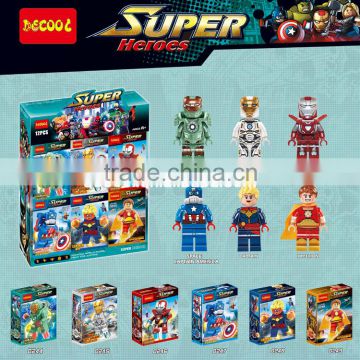 Decool 0244-0249 Marvel Captain America 3 Civil War Minifigures ABS Plastic Building bricks Blocks Toys
