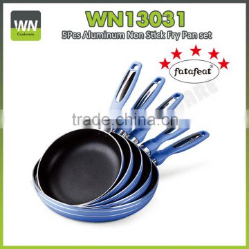 Different size frying pan granite aluminium induction safe pan blue fry pan with nonstick coating