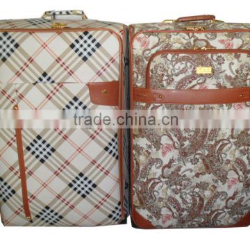 squares partern PU fabirc vintage design fashionable luggage set