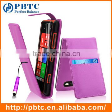 Set Screen Protector Stylus And Case For Nokia Lumia 820 , Light Purple Wallet Leather Cover For Nokia