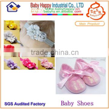 wholesale baby shoes and headband set