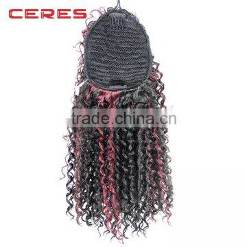 High temperature Japanese fiber cheap wholesale price P color synthetic pony tail