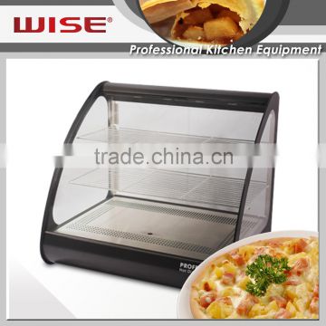Top Performance Standard Black Mirror Steel Hot Showcase For Commerical Restaurant Use