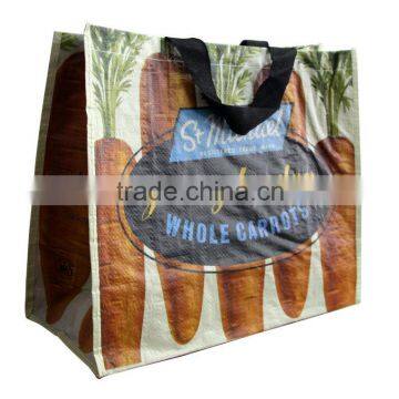 hot pp woven glossy lamination RPET Shopping Bag