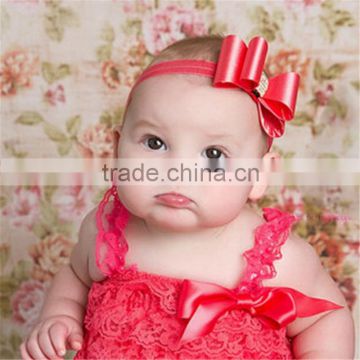 Satin bow with crystal rhinestone center - sequin fabric hair bowknot - DIY kids hair accessories flower bows