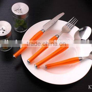 Colorful Plastic Handle Stainless Steel Metal Cutlery KX-P022