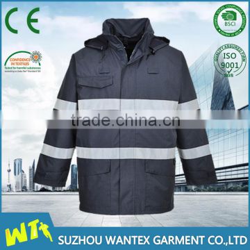 EN20471/343 100% polyester reflective safety working winter men jacket parka with reflector