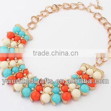 OEM and ODM 2014 fashion alloy necklace eco-friendly bright colors