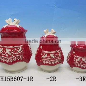Competitive price christmas ceramics stoneware canister sets manufacturers in china