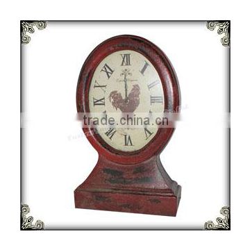 Vintage wooden red table clock