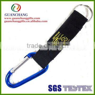 polyester key chain strap with carabiner hook