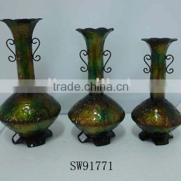 decorative metal vase