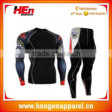 Hongen apparel 2016 Newest design compression sets custom sublimation compression uniforms