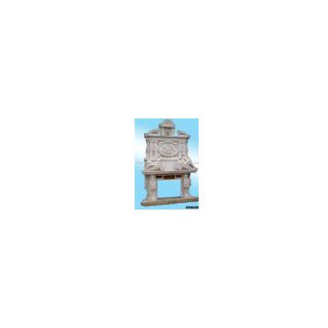 Grand Marble Fireplace with Sculpture (L210*H360*W50cm)