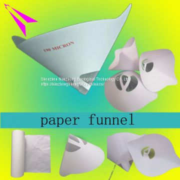 Logo OEM 160g125micron 1000pcs Disposable high grade  paper funnel paper paint strainer paper filter