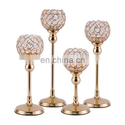 European Crystal Candle Holders Stand Pillar Tall Wedding Table Centerpieces Candlestick Holder for hotel home decoration