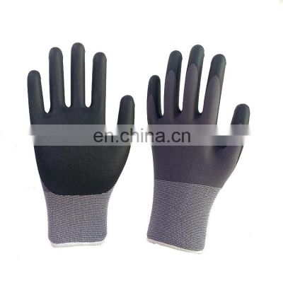Oil Repellent Touchscreen Foam Nitrile Coated Fueling Work Gloves Micro Foam Grime And Oil Resistant Safety Gloves